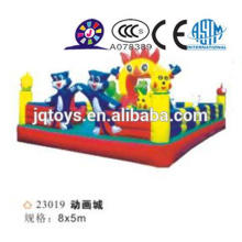 JQ23019 Inflatable Slides for Sale soft cat toy bouncer park Giant Slide with Double lane